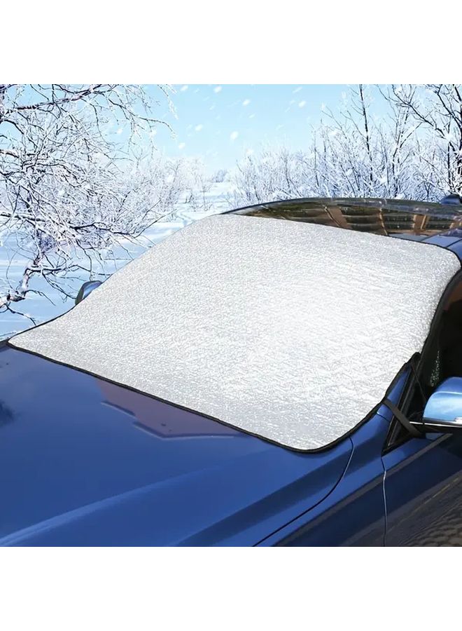 Easy Install Winter Car Windshield Cover White For Snow And Sun Protection Fits Most Vehicle Models - Image 3