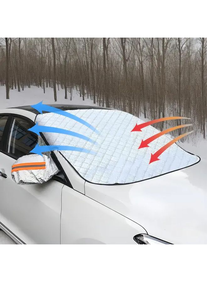 Easy Install Winter Car Windshield Cover White For Snow And Sun Protection Fits Most Vehicle Models - Image 5