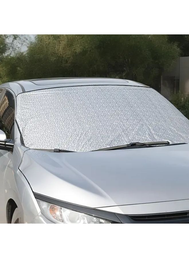 Easy Install Winter Car Windshield Cover White For Snow And Sun Protection Fits Most Vehicle Models - Image 1
