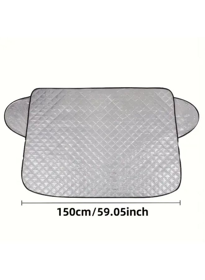 Easy Install Winter Car Windshield Cover White For Snow And Sun Protection Fits Most Vehicle Models - Image 2
