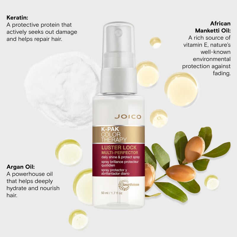 JOICO رذاذ كير-باك للعلاج اللوني لامع لوك متعدد الاستخدامات للحماية اليومية والتألق | للشعر المعالج بالألوان | فك تشابك فوري | التحكم في التجاعيد | زيادة اللمعان | مع زيت الماكتي الأفريقي وزيت الأركان | 1.7 أونصة سائلة - Image 4