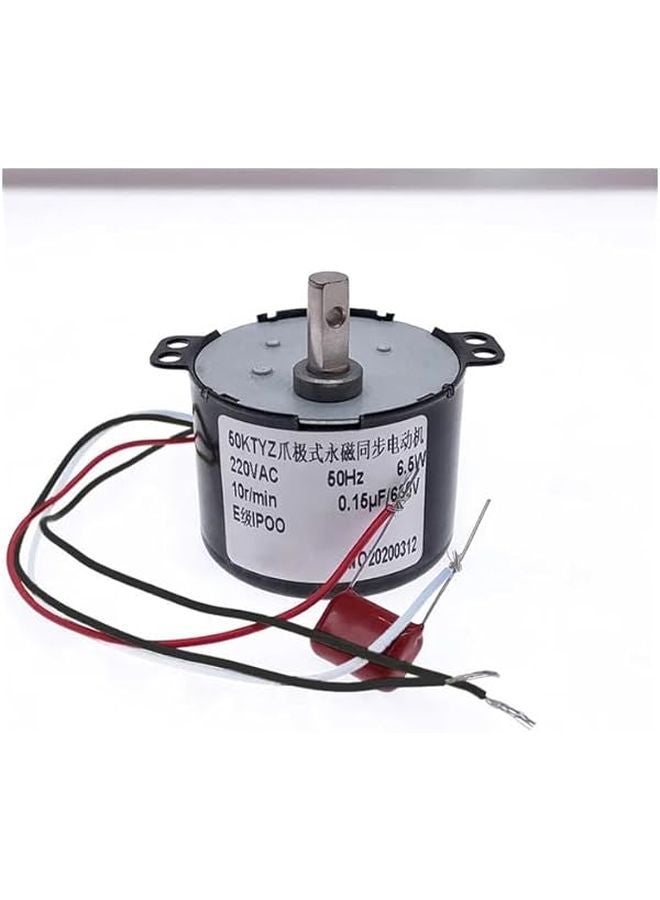 AC 220V 6W Permanent Magnet Synchronous Motor With Electronic Starter 60rpm Speed Reducer - Image 1