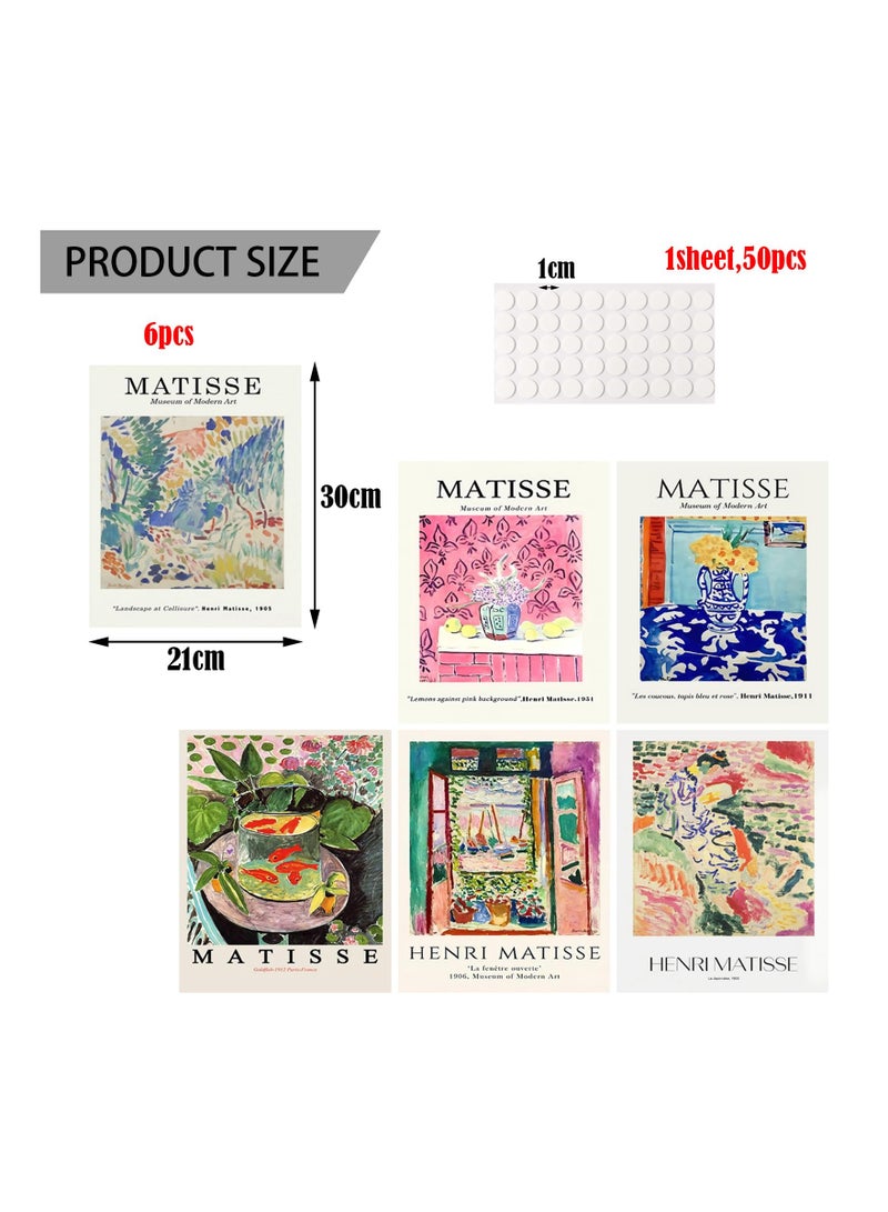 SYOSI Vintage Poster Set, Wall Art Poster, Modern Painting Wall Art Decor, Waterproof Canvas Painting For Living Room Bedroom Bathroom Wall Decor (6 Pcs) - Image 2