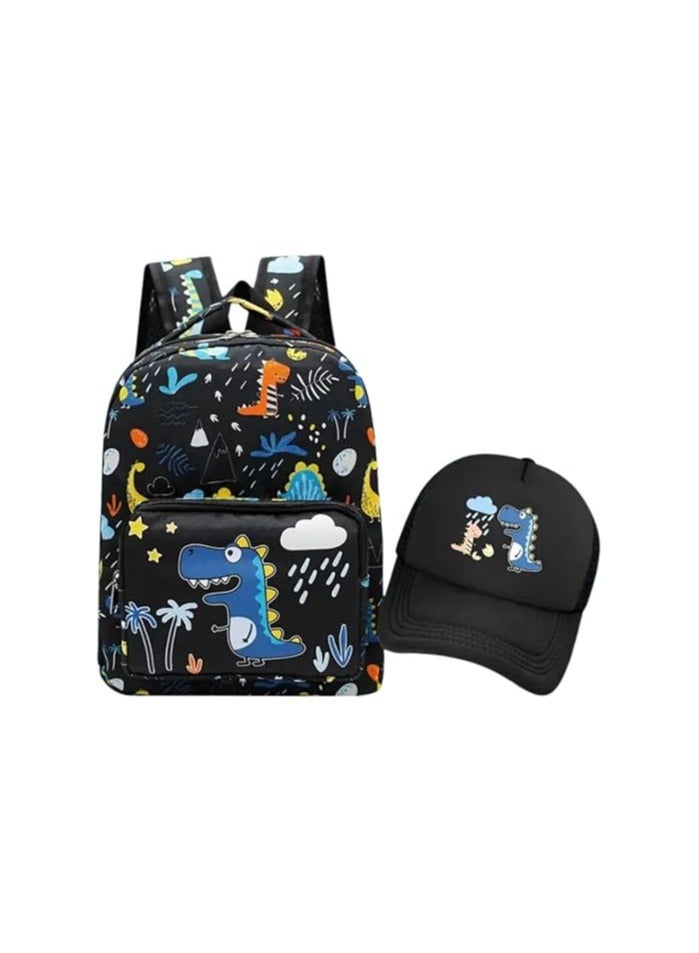 2pcs/set, Boy's Dinosaur Baseball Cap & Dinosaur Bag - Image 1