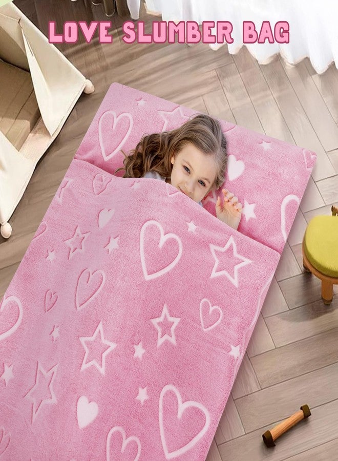 Decalsweet Kids Sleeping Bag Soft Plush Glowing Toddler Nap Mat with Pillow for Boys Girls Large Sleeping Mat for Daycare Preschool Kindergarten - Image 2