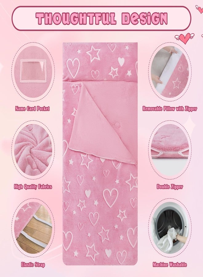Decalsweet Kids Sleeping Bag Soft Plush Glowing Toddler Nap Mat with Pillow for Boys Girls Large Sleeping Mat for Daycare Preschool Kindergarten - Image 3