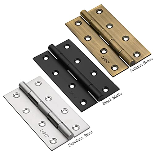 LAPO Stainless Steel Hinges, 4 Inch x 14 Gauge/1.8mm Thickness, Door Butt Hinges, Smooth Operation, Suitable for Bedroom Doors, Cupboards & Windows, 5 Years Warranty, Matt Finish, Pack of 3 - Image 5