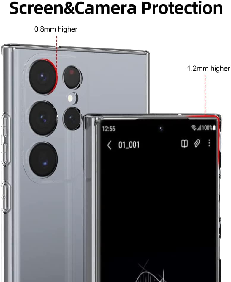 Nishtech غطاء خلفي شفاف هجين ناعم رفيع مضاد للغبار مع حماية الكاميرا لهاتف سامسونج جالاكسي S23 ألترا 5G متميز - Image 4