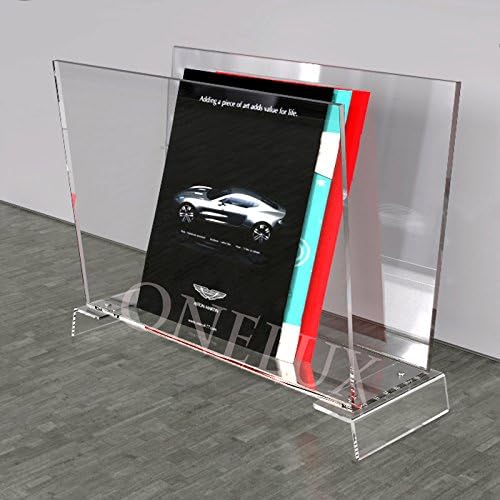 ONELUX Clear Acrylic Home use Acrylic Magazine/Newspaper/brochure Rack,Lucite Book Holder - KD Packed - Image 2