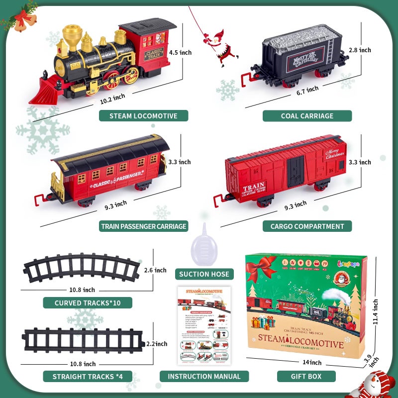 Letapapa Train Set Christmas Train Sets for Under The Tree Electric Train Toy for Boys  Girls Toy Train wSteam Locomotive Tracks Lights  Sound for 3 4 5 6 7 8 Year Old Kids - Image 3