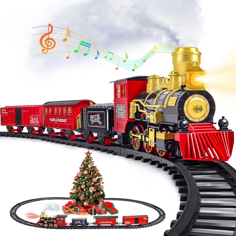 Letapapa Train Set Christmas Train Sets for Under The Tree Electric Train Toy for Boys  Girls Toy Train wSteam Locomotive Tracks Lights  Sound for 3 4 5 6 7 8 Year Old Kids - Image 2