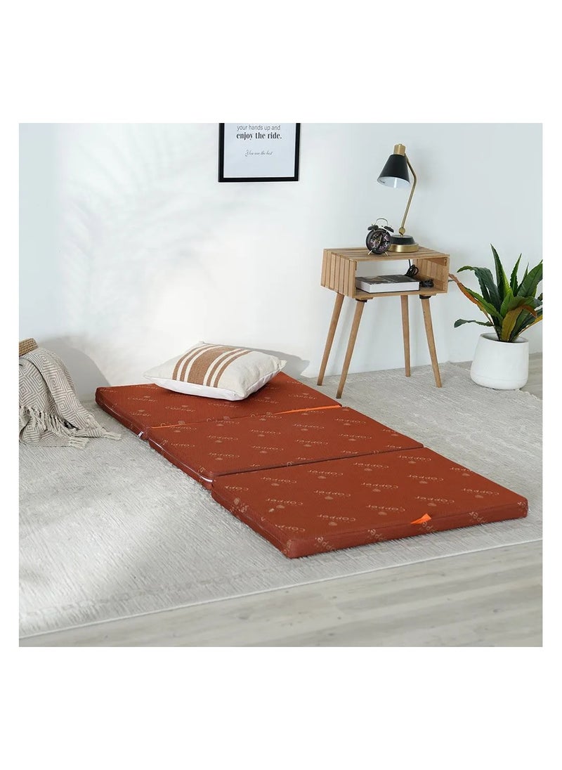DANUBE HOME هيوستن بامبو مرتبة مفردة رغوية قابلة للطي متوسطة الحجم ذات ملمس طبي أورثو 180x90x6 سم نحاس  - Image 4