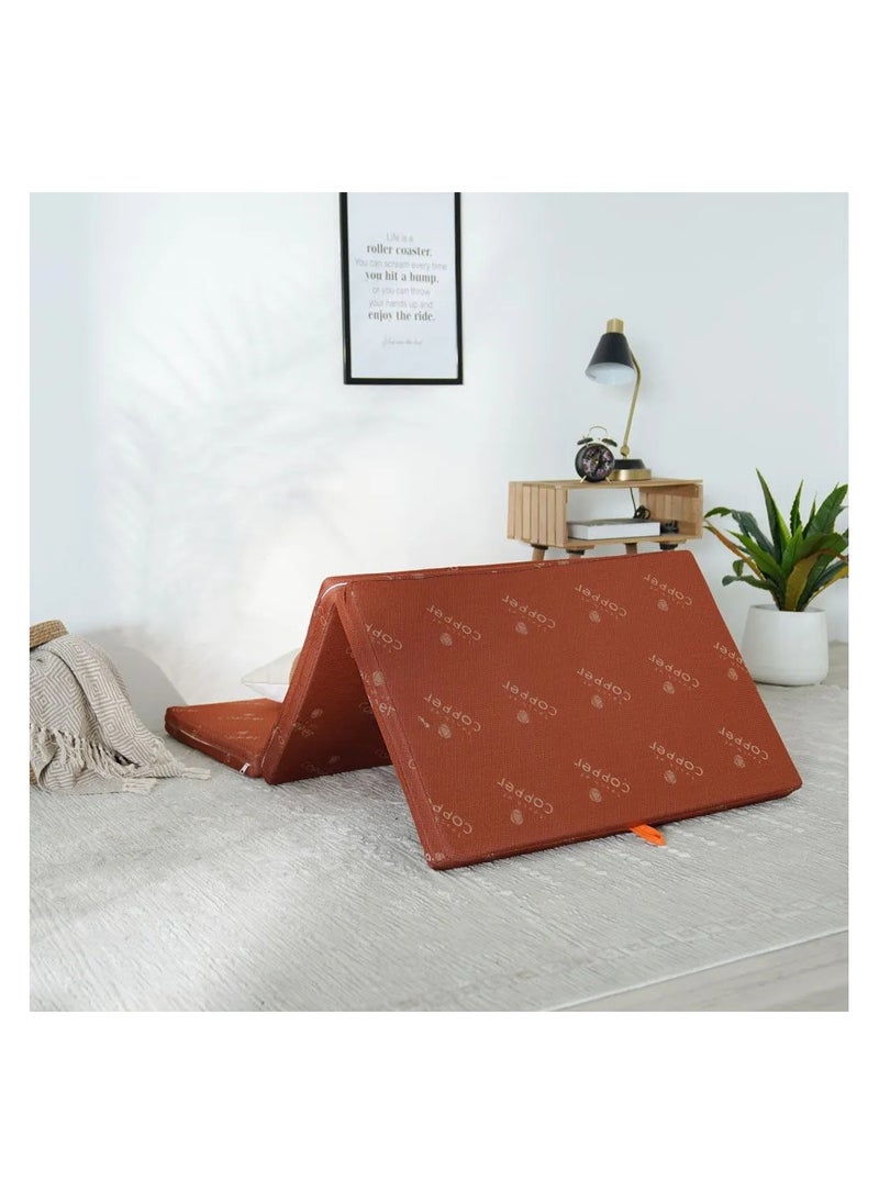 DANUBE HOME هيوستن بامبو مرتبة مفردة رغوية قابلة للطي متوسطة الحجم ذات ملمس طبي أورثو 180x90x6 سم نحاس  - Image 5