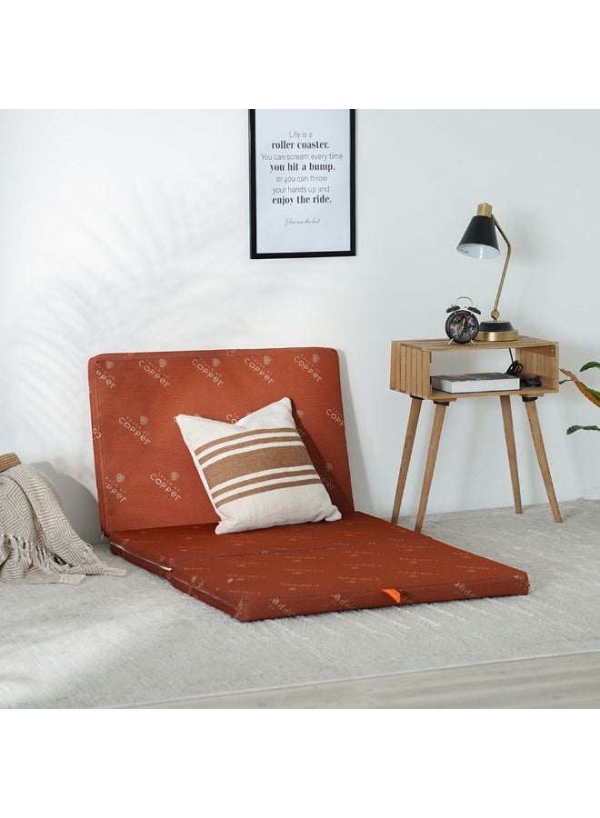 DANUBE HOME Houston Bamboo Foldable Foam Single Mattress Medium Firm Feel Ortho Medical 180x90x6cm Copper , Thickness 6 cm - Image 1