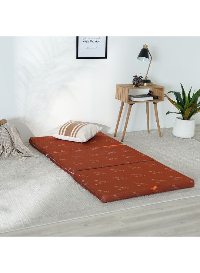 DANUBE HOME Houston Bamboo Foldable Foam Single Mattress Medium Firm Feel Ortho Medical 180x90x6cm Copper , Thickness 6 cm - Image 3