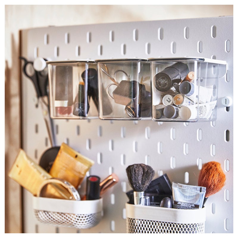 Skadis Storage Containers with Lids, Transparent/White, 3 Pack - Image 5