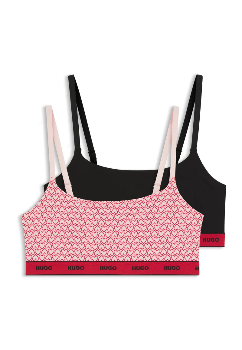 HUGO Two-pack of stretch-cotton bralettes