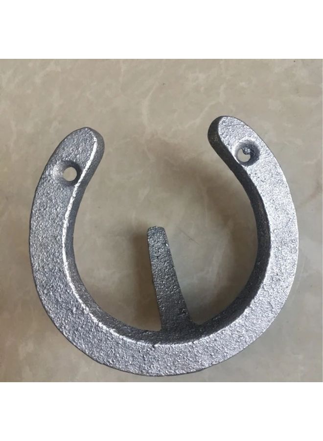 Industrial Rustic Cast Iron Horseshoe Wall Hook Heavy Duty Storage For Coats Hats Towels - Image 4