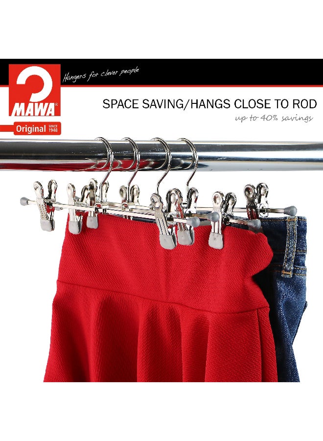 موا 05012 15 001 علاقة ملابس بخطاف دوار قبضة مطلية موفرة للمساحة مع مشبكين فضية 3 × 1.5 × 12 بوصة - Image 3