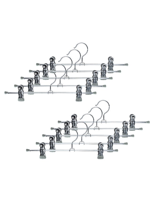 موا 05012 15 001 علاقة ملابس بخطاف دوار قبضة مطلية موفرة للمساحة مع مشبكين فضية 3 × 1.5 × 12 بوصة - Image 2