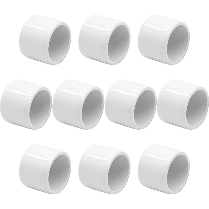 YSIL 114 PVC Pipe End Cap FittingSchedule 40 Plug Adapter Connector Socket White for DIY Structure Garden Shelf 10 Pack - Image 2