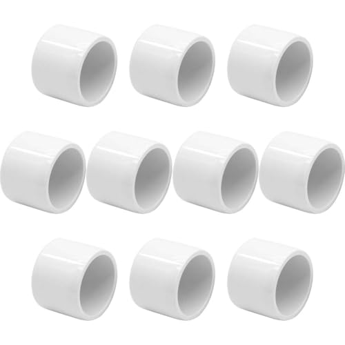 YSIL 114 PVC Pipe End Cap FittingSchedule 40 Plug Adapter Connector Socket White for DIY Structure Garden Shelf 10 Pack - Image 1