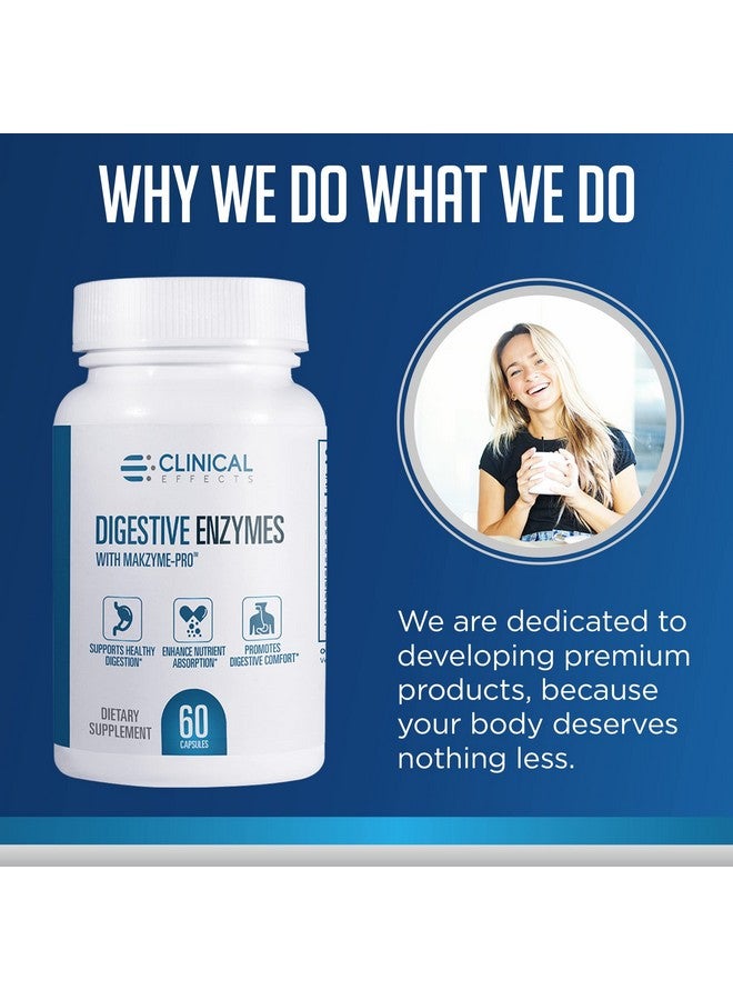 Clinical Effects Digestive Enzymes With Makzymepro Gut Health Enzyme And Probiotic Supplement To Support Digestion Nutrient Absorption Digestive Comfort 60 Vegan Supplement Capsules Usa Made - Image 5