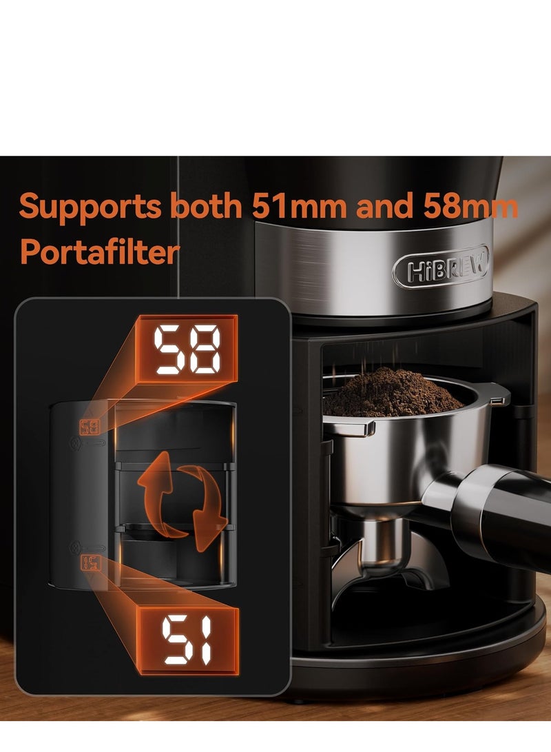 هيبرو مطحنة قهوة واحدة HIBREW G3A ، تدعم فلتر القهوة 51 و 58 ملم. 31 مستوى من إعدادات الدقة ، مطحنة كهربائية لغلايات الضغط التركية / الإسبريسو / موكا / بالتنقيط / الفرنسية - Image 3