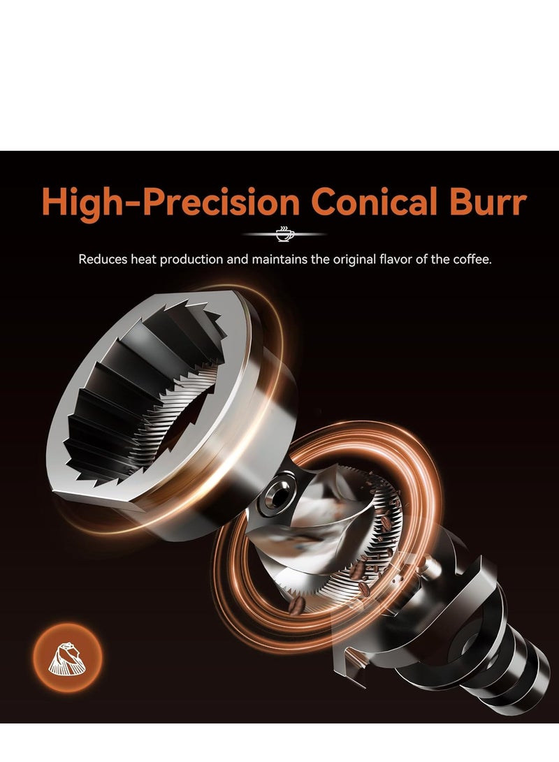 هيبرو مطحنة قهوة واحدة HIBREW G3A ، تدعم فلتر القهوة 51 و 58 ملم. 31 مستوى من إعدادات الدقة ، مطحنة كهربائية لغلايات الضغط التركية / الإسبريسو / موكا / بالتنقيط / الفرنسية - Image 4