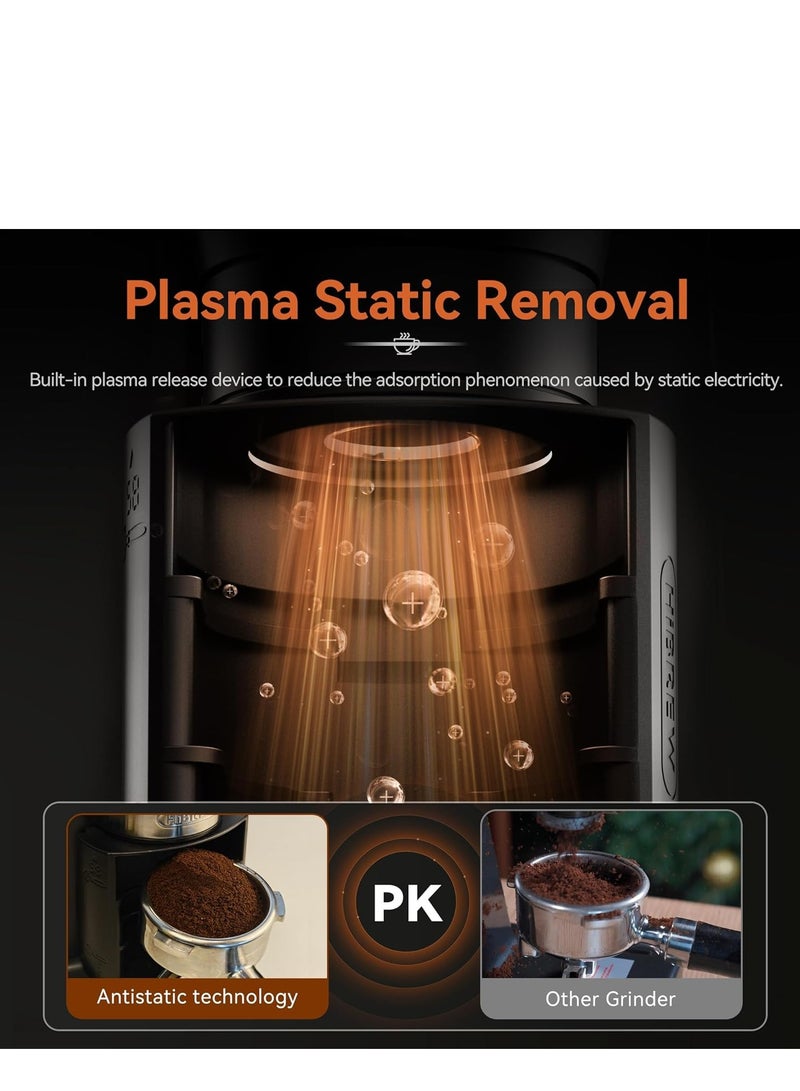هيبرو مطحنة قهوة واحدة HIBREW G3A ، تدعم فلتر القهوة 51 و 58 ملم. 31 مستوى من إعدادات الدقة ، مطحنة كهربائية لغلايات الضغط التركية / الإسبريسو / موكا / بالتنقيط / الفرنسية - Image 5