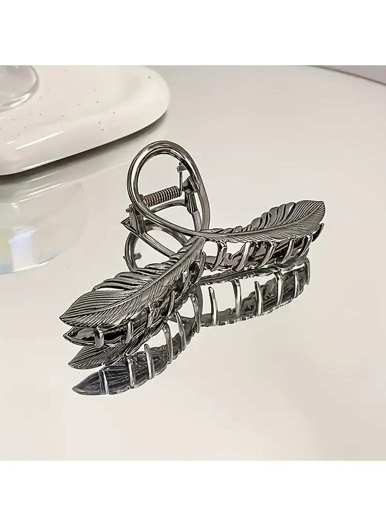 Goolsky Retro Deciduous Feather Grab Clip, Back Of The Head, Hair Volume, Hairpins, Women's Twist Plate Hair, Large Shark Clips, High-quality Cross Hairpins, Headwear - Image 4