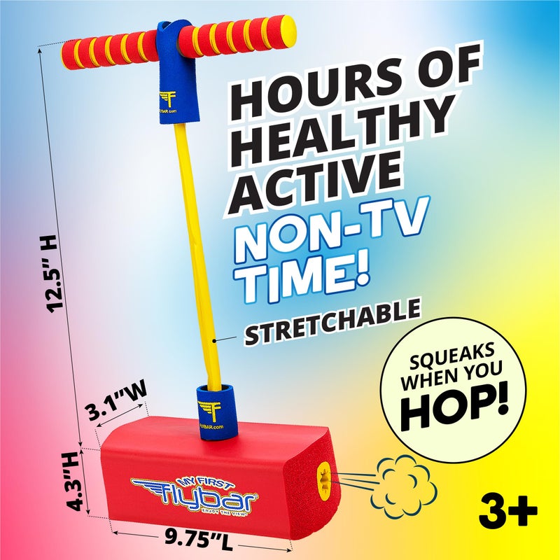 Flybar فلايبار قافز الفوم الأول للأطفال - قافز آمن وممتع للأطفال الصغار، قافز فوم ومطاط متين للأعمار من 3 سنوات وما فوق، يدعم حتى 250 رطل (أحمر) - Image 4