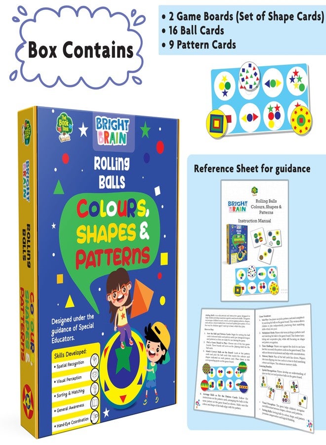 THE BOOK TREE Bright Brain Rolling Balls Colours Shapes & Patterns | Educational Sorting & Matching Game for Kids Ages 3+ | Colour Recognition Learning Toy | Best Gift for Boys & Girls - Image 2