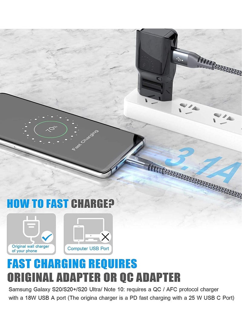 Concretization 2M USB C Cable 3.1A Fast Car Charger Cable Compatible for iPhone 16 15 Plus Pro Max, Samsung Flip/Fold 6 5 4 3 S25 S10 S9 S8 S20 S21 S22 S23 S24 A15/14/13/12 A35/A34 A55/54, Pixel 8 7 6 2 Pack - Image 3