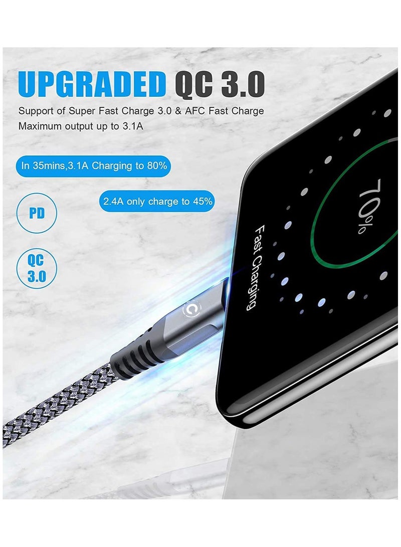 Concretization 2M USB C Cable 3.1A Fast Car Charger Cable Compatible for iPhone 16 15 Plus Pro Max, Samsung Flip/Fold 6 5 4 3 S25 S10 S9 S8 S20 S21 S22 S23 S24 A15/14/13/12 A35/A34 A55/54, Pixel 8 7 6 2 Pack - Image 4