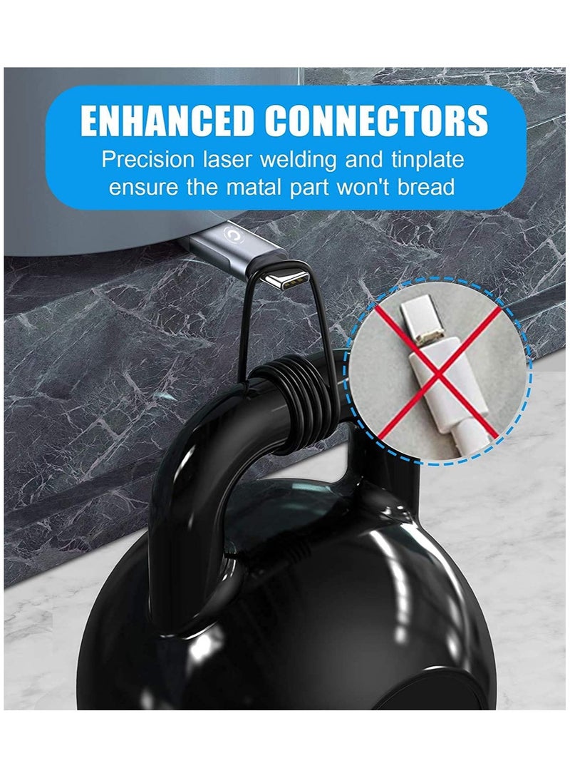 Concretization 2M USB C Cable 3.1A Fast Car Charger Cable Compatible for iPhone 16 15 Plus Pro Max, Samsung Flip/Fold 6 5 4 3 S25 S10 S9 S8 S20 S21 S22 S23 S24 A15/14/13/12 A35/A34 A55/54, Pixel 8 7 6 2 Pack - Image 5