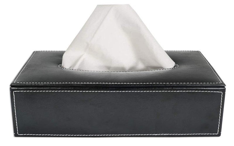 COI Black Tissue Box Holder Desk Office Home Table Organizer - Image 3