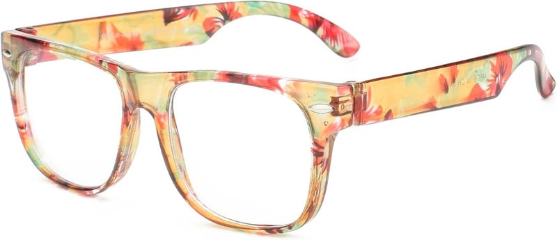 OWL Kids Clear Lens Glasses UV Protection for Children, Colorful Frames Fun Pretend Play Eyewear Non Prescription - Image 1
