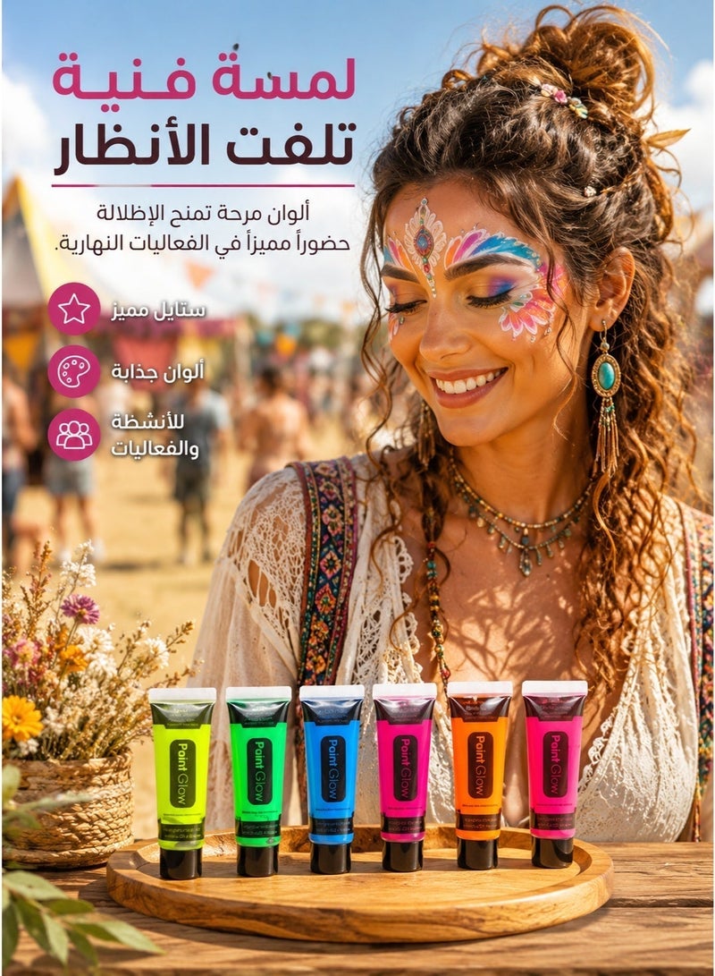 طلاء جسم مضاد للحساسية، ألوان مائية للحفلات التنكرية احترافية للرسم على الوجه والجسم للأطفال والكبار، قوالب، ألوان مائية، غير سامة، مناسبة لكل الاعمار الوان رسم للوجه الوان وجه الوان رسم لوجه الاطفال مجموعة طلاء الوجه طلاء وجه الوان امنه لرسم الوجه كالورز طلاء - Image 5