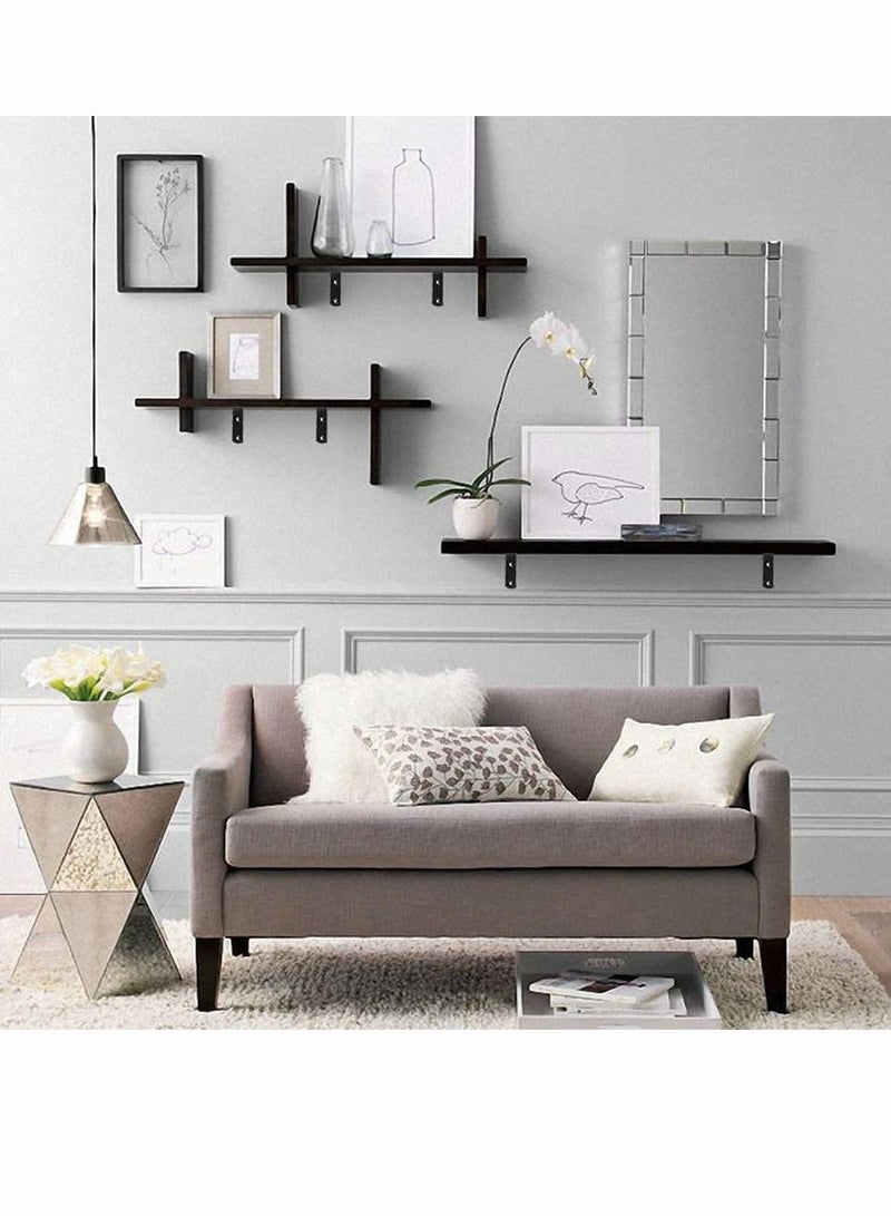 Y&D Stainless Steel Corner Code, 4 Pcs 5 x 3 Inch Right Angle Brackets Wall Support for Shelves Table Bookshelf Wood with Screws, Fixing Furniture Shelves, Cabinet, Bed (L Shaped)  - Image 3