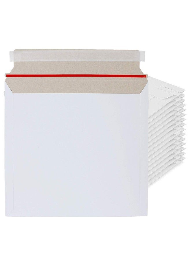 FengWu Feng 100 Pack 12.75 x 9 Inch Rigid Paperboard Mailers Stay Flat Photo Document Rigid Mailers Self-Seal Cardboard Envelopes White Chipboard Mailers - Image 5
