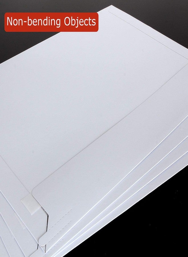 FengWu Feng 100 Pack 12.75 x 9 Inch Rigid Paperboard Mailers Stay Flat Photo Document Rigid Mailers Self-Seal Cardboard Envelopes White Chipboard Mailers - Image 3