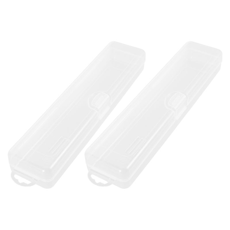 2pcs Portable Makeup Brush Holder With Lid Travel Cosmetic Brush Organizer Eyebrow Pencil Storage Box Eyeliner Container Makeup Brush Storage Case For - Image 1