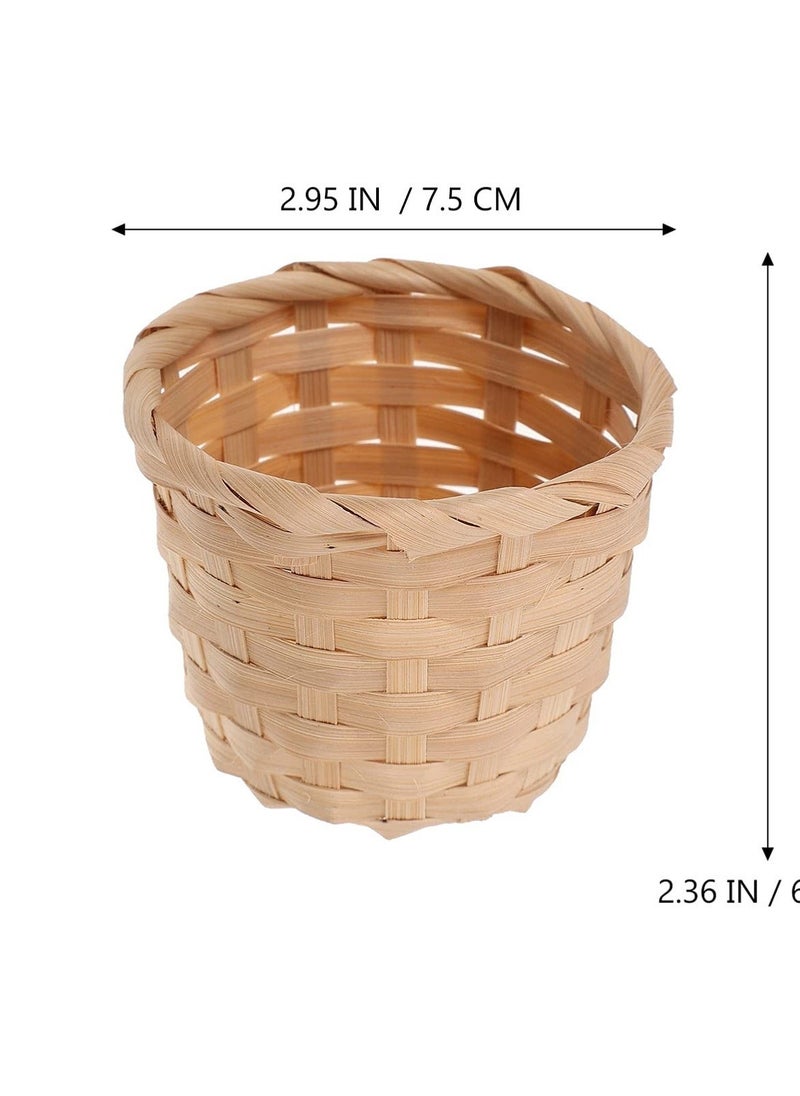 Generic - 10 Pack Mini Basket Woven Baskets, Handmade Woven Storage Basket Without Handles, Suitable for Wedding Party Favors Candy Gift Storage Basket Craft - Image 1