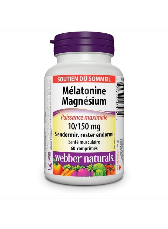 Webber naturals Melatonin Magnesium 10/150 mg · Maximum Strength, 60 Tablets - Image 2