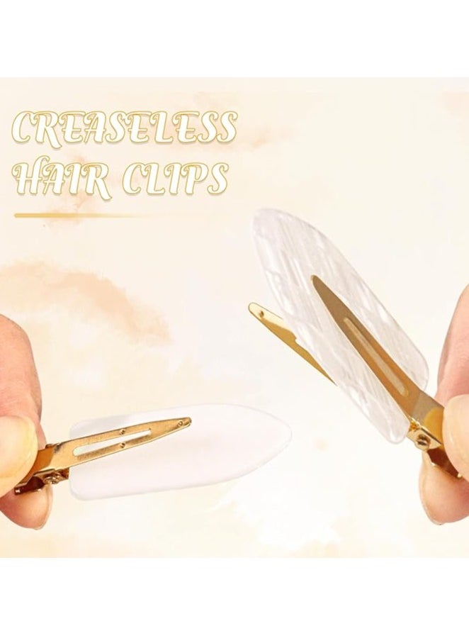 Fe 12PCS/6Cards No Bend Hair Clips Bridesmaid Creaseless Hair Clips Acrylic Resin Flat Clip Acetate Bridesmaid Hair Clips Hair Setting Clips for Bridesmaid Gift Proposal Box (White)  - Image 3
