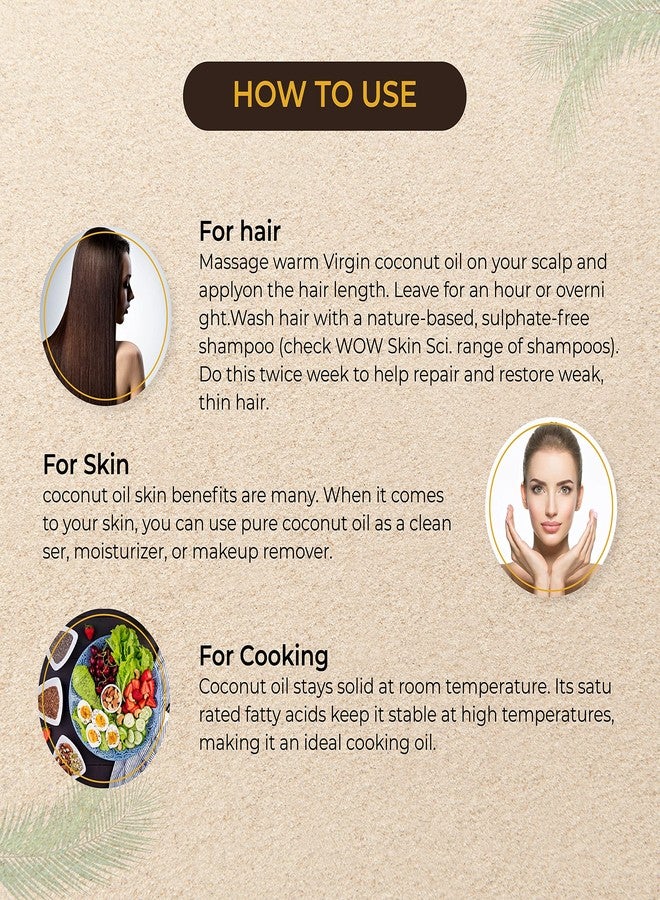 Vedcare Extra Virgin Coconut Oil - Cold Pressed, for Hair, Skin & Cooking (250ml) - Image 3