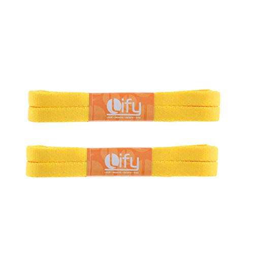 Lify 2 Pair Polyester Flat Shoe Laces for Athletic, Running - 5/16 Wide Shoelaces for Sneakers Shoes Boot Strings (150CM (59.05 Inch), Yellow) - Image 2
