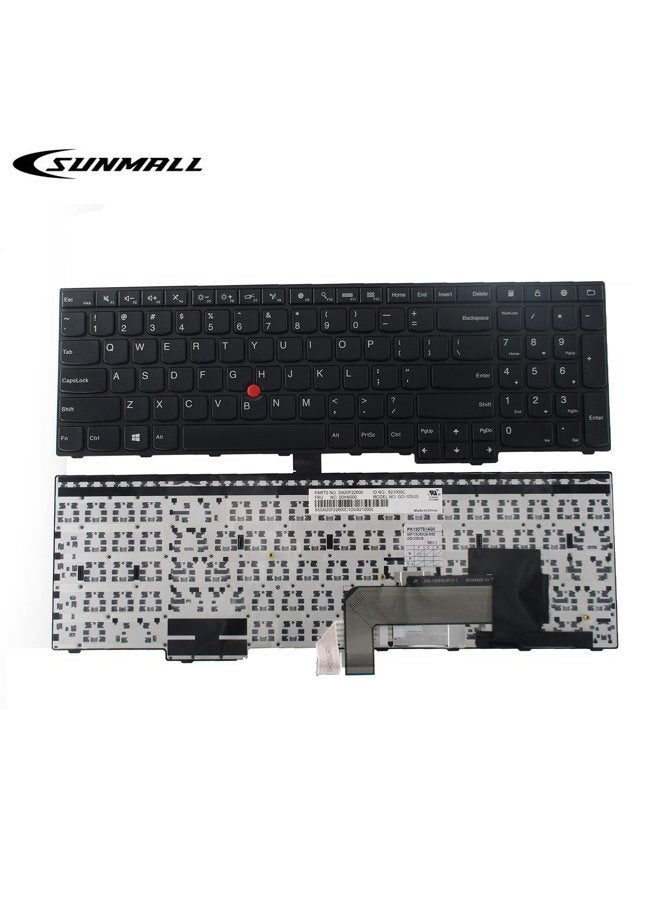SUNMALL استبدال لوحة مفاتيح اللابتوب مع إطار متوافق مع لابتوب لينوفو ثينك باد E550 E550C E555 E560 E565 لون أسود تخطيط أمريكي (ضمان 6 أشهر) - Image 2