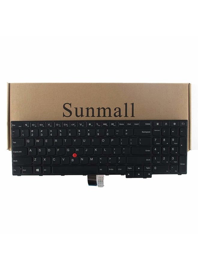 SUNMALL استبدال لوحة مفاتيح اللابتوب مع إطار متوافق مع لابتوب لينوفو ثينك باد E550 E550C E555 E560 E565 لون أسود تخطيط أمريكي (ضمان 6 أشهر) - Image 1